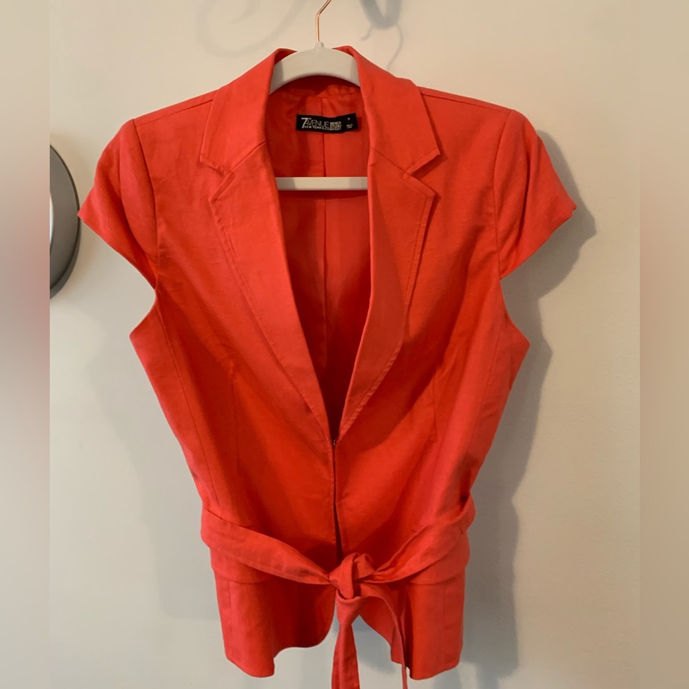 New York and Company Coral Pink Short-sleeve Blazer Jacket Sz M